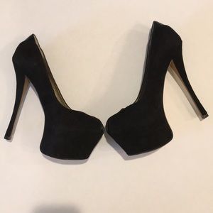 Sam Edelman Black Suede Platforms Size 6.5